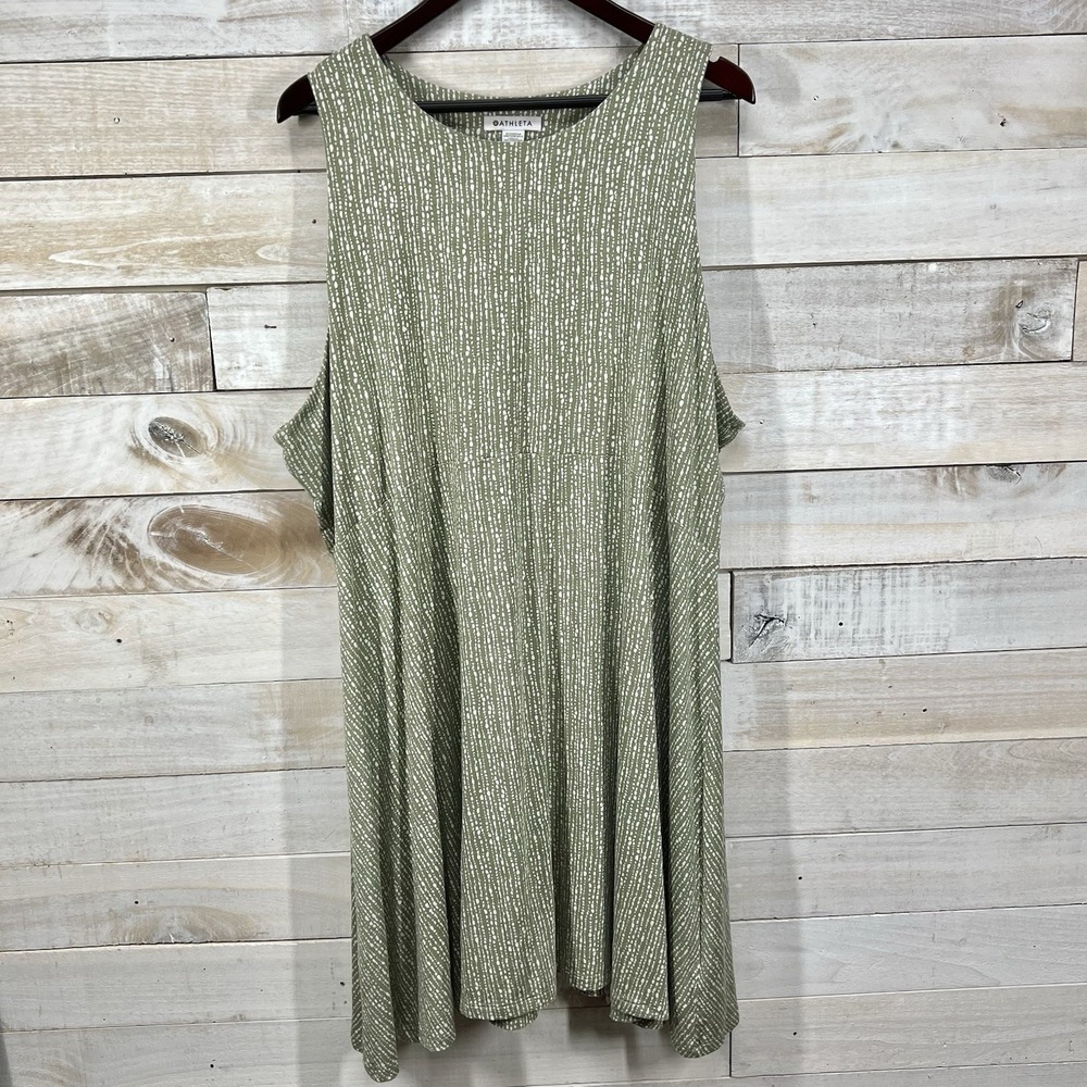 Athleta Santorini Thera‎ Dress Womens 3X Green Sleeveless Athleisure Hiking